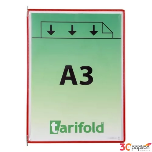 Bemutatótábla Tarifold A3 piros álló felül nyitott 10db/doboz