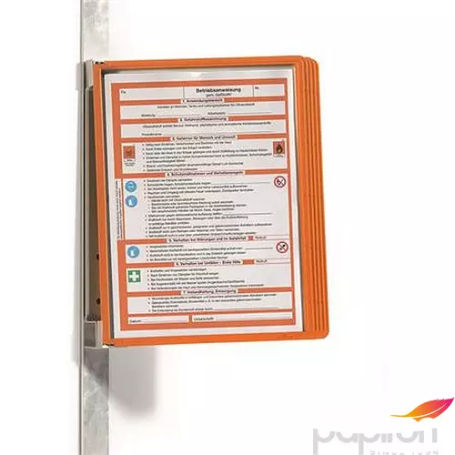 Bemutatótábla tartó fali, mágneses, 5 db bemutatótáblával DURABLE, narancssárga