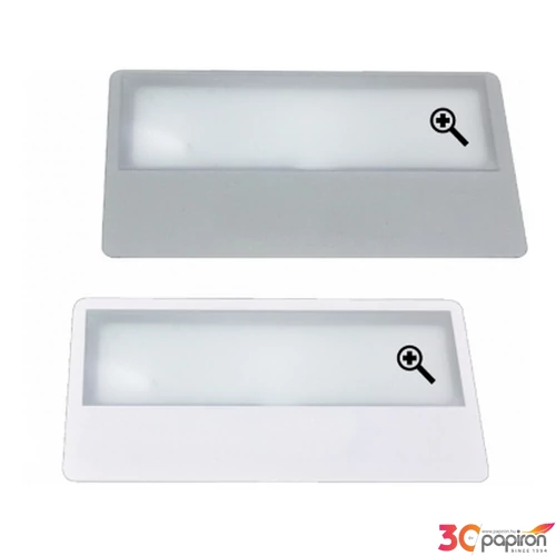 Nagyító kézi 85x54mm fehér és ezüst színben