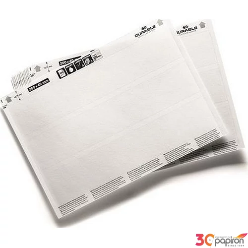 Betétlap 200x37mm DURABLE fehér