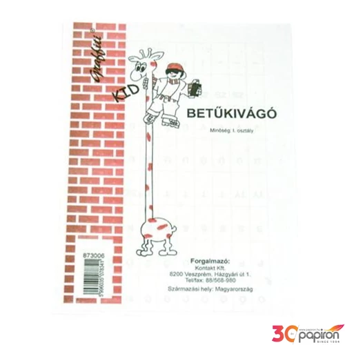 Betűkivágó betűkártya iskolaszezonos termék