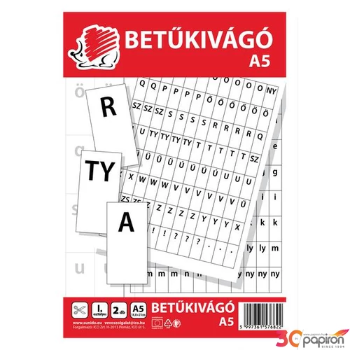 Betűkivágó Süni betűkártya iskolaszezonos termék