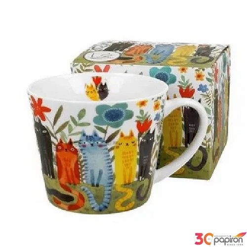 Bögre porcelán 610ml Garden Felines 