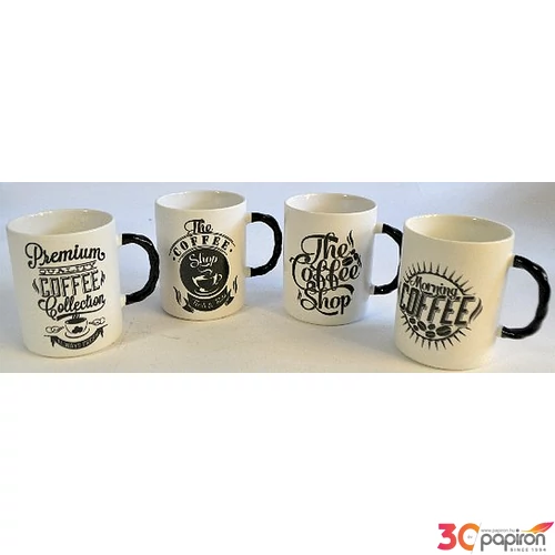 Bögre kerámia 350ml egyenes falú bicolor Street Art Coffee 253040 (8x10,1cm )