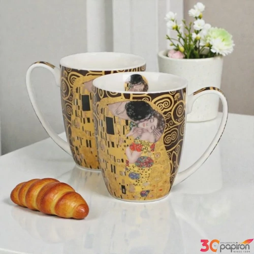 Bögre klasszikus (Klimt) THE KISS BROWN 2 db /szett Díszdobozban
