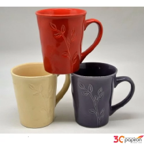 Bögre levél minta 350ml 9x10,8 cm 
