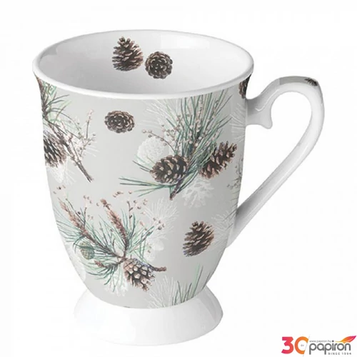 Bögre porcelán Ambiante Pine Cone All Over 2,5dl porcelánbögre