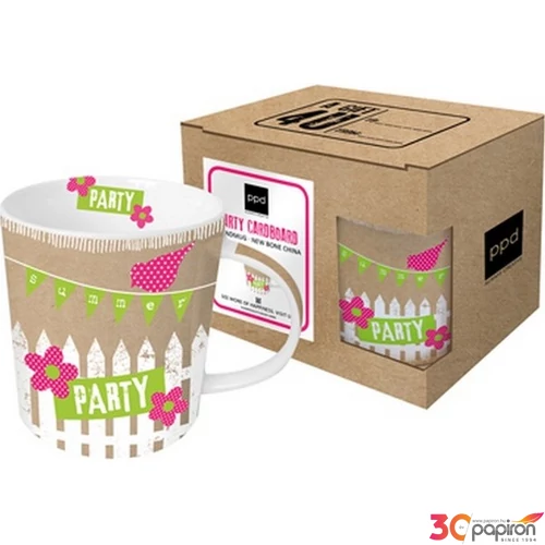 Bögre Porcelán 0,35l Cardboard Party, tőlem neked dobozban 