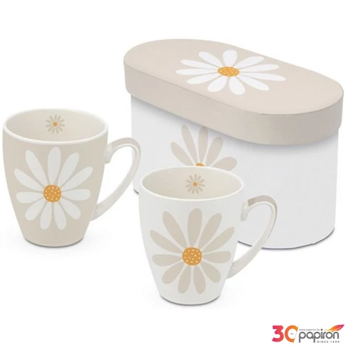 Bögre porcelán 0,35l dobozban, 2db-os, Happy Flower