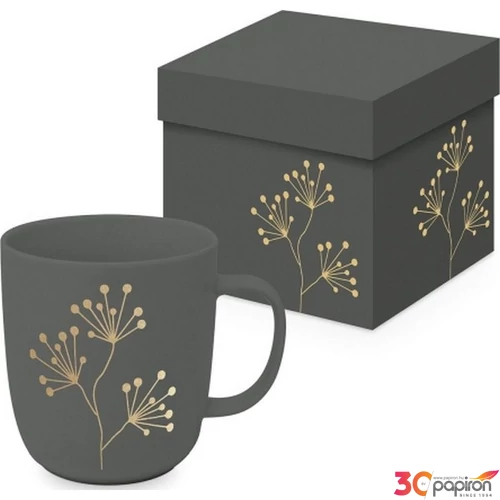 Bögre porcelán 0,35l dobozban, Pure Gold Berries Grey