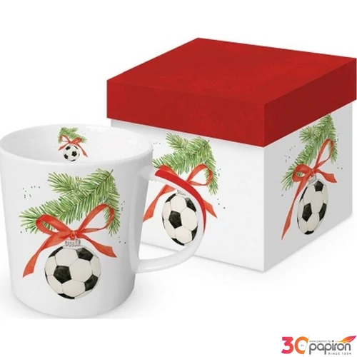 Bögre porcelán 0,35l dobozban,Football Ornament