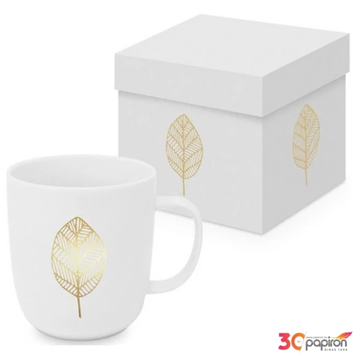 Bögre porcelán 0,35l dobozban,Pure Gold Leaves