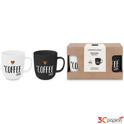 Bögre porcelán 0,4l dobozban,2db-os, Coffee Lover