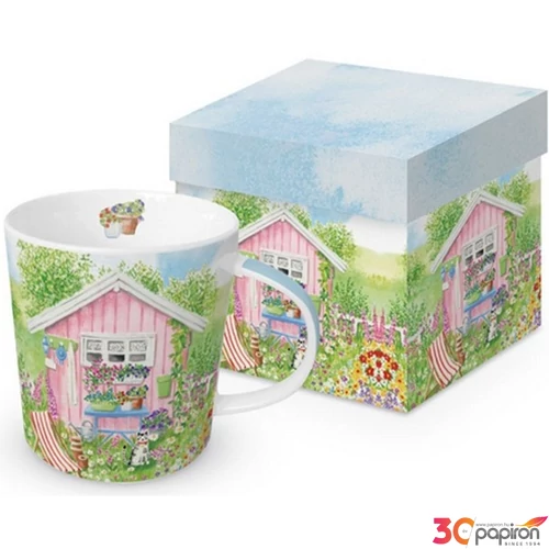 Bögre porcelán 0,4l dobozban, Maison Rose