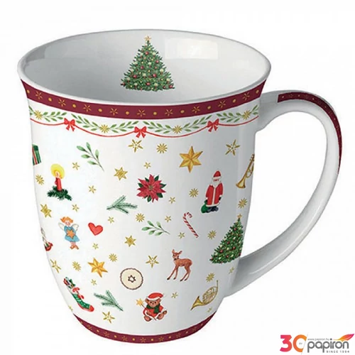 Bögre porcelán Ambiante Ornaments All Over red 4dl porcelánbögre