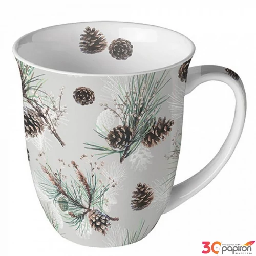 Bögre porcelán Ambiante Pine Cone All Over 4dl porcelánbögre