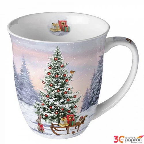 Bögre porcelán Ambiante Winter Animals 4dl porcelánbögre