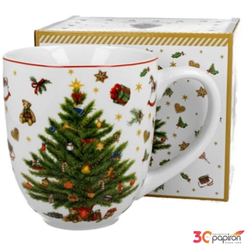 Bögre porcelán 1000ml dobozban, Christmas Tree
