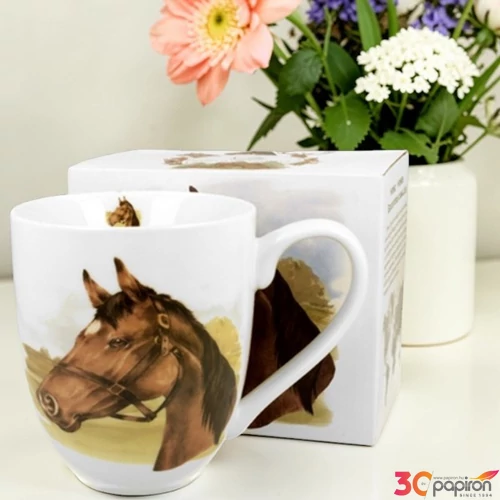 Bögre porcelán 1000ml dobozban, Horse Portrait
