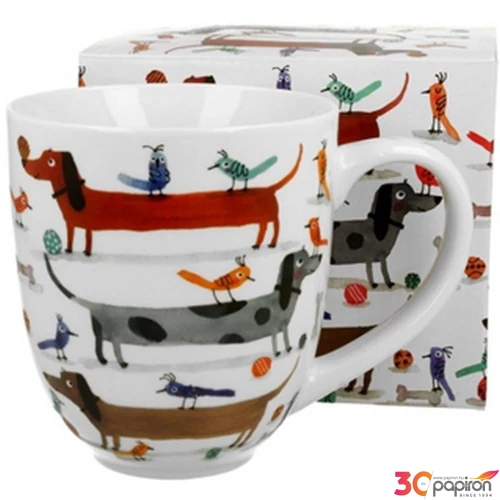Bögre porcelán 1000ml dobozban, Long dogs