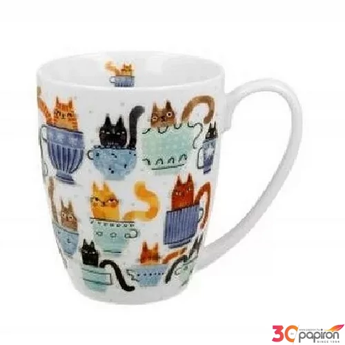 Bögre porcelán 360ml Teacup Cats