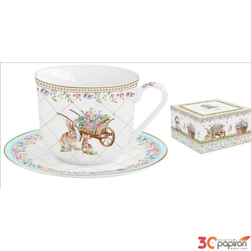 Reggeliző csésze+alj 3,7dl Sping Bloom dobozban