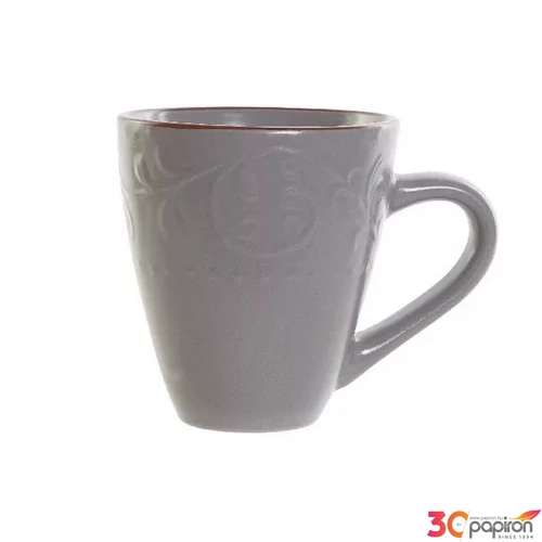 Bögre kerámia 340ml Stoneware 13,5x9,5x10,5cm, mintázott szürke