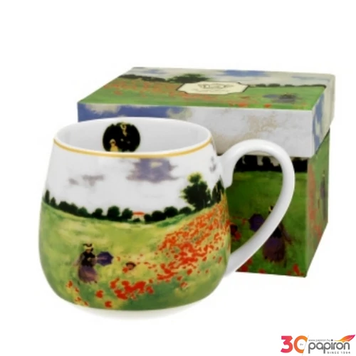 Bögre Porcelán 430ml dobozban, Monet: Pipacsmező