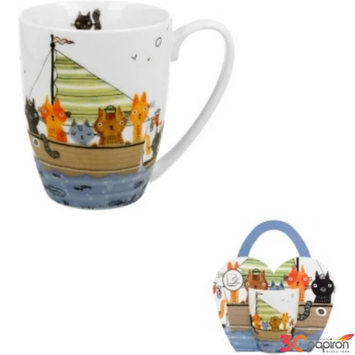 Bögre porcelán 350ml díszcsomagolásban, Cat Crew