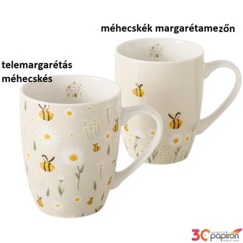 Bögre porcelán 350ml méhecskés,  Honey 