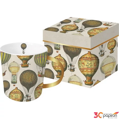 Bögre Porcelán 350ml Mongolfie mintában megegyezző díszdobozzal Tassotti design O603467