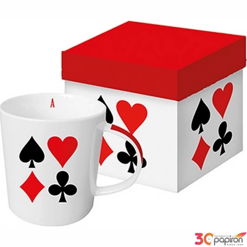 Bögre Porcelán 3,5dl Card Deck dobozban