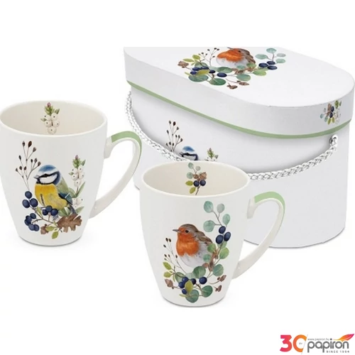 Bögre Porcelán 3,5dl Deux Oiseaux 2db-os dobozban