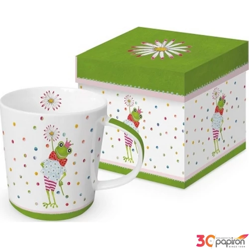 Bögre Porcelán 3,5dl Happy Frog dobozban