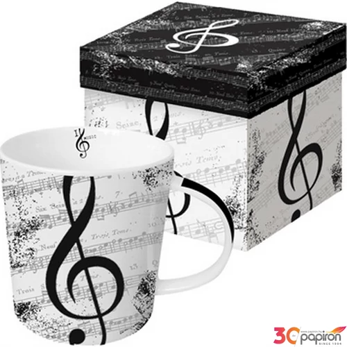 Bögre Porcelán 3,5dl I Love Music dobozban