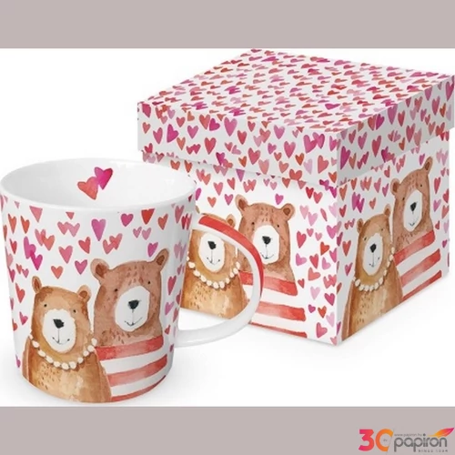 Bögre Porcelán 3,5dl Love Bears dobozban