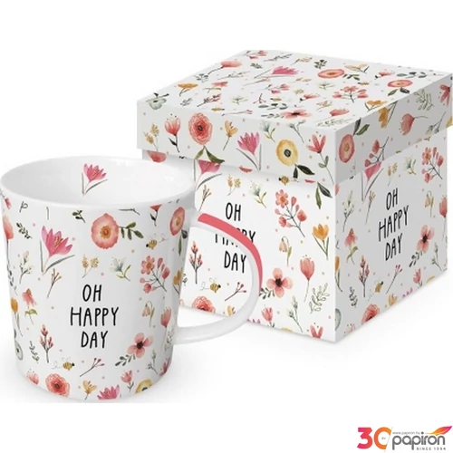Bögre Porcelán 3,5dl Oh Happy Day dobozban
