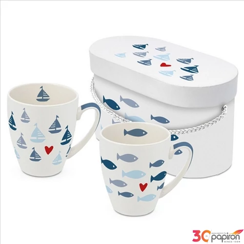 Bögre Porcelán 3,5dl Seaside 2db-os dobozban