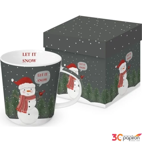 Bögre Porcelán 3,5dl Snowman in Grey dobozban