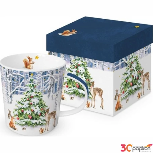 Bögre Porcelán 3,5dl Winter Forest dobozban