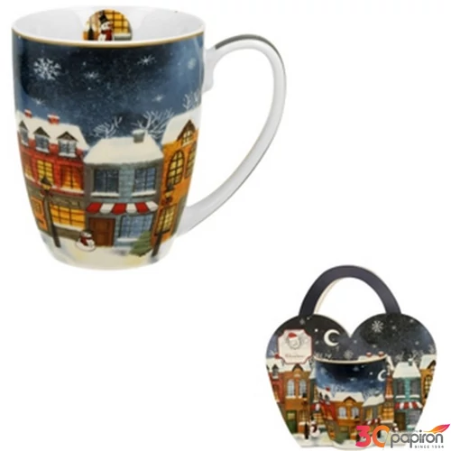 Bögre porcelán 360ml díszcsomagolásban, Christmas City 