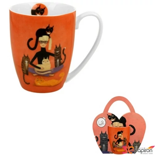 Bögre porcelán 360ml díszcsomagolásban, Cindy for Kitties 