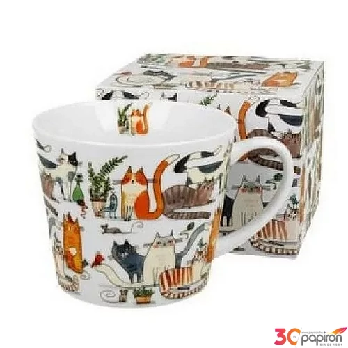 Bögre porcelán 610ml Lazy Cats 