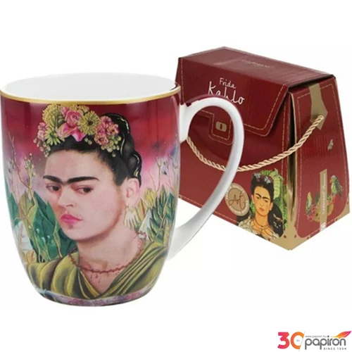 Bögre porcelán 380ml dobozban, Frida Kahlo: 0narckép