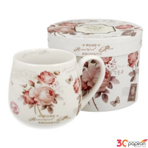 Bögre Porcelán 4dl Secesja dobozban