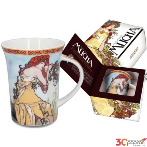 Bögre porcelán 400ml Mucha:Nyár