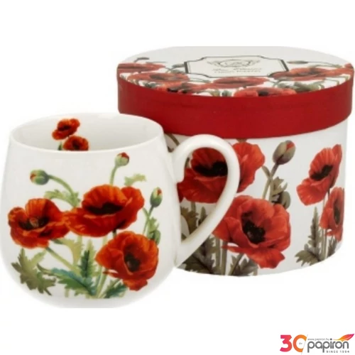 Bögre porcelán 430ml dobozban, Classic Poppies