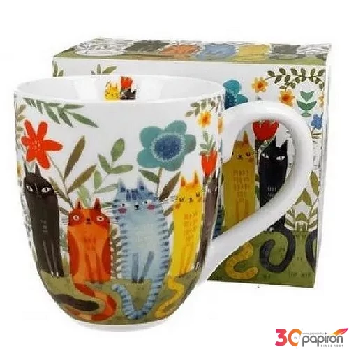 Bögre porcelán 1l Garden Felines