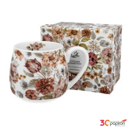 Bögre Porcelán 4,3dl Pastel Flowers White dobozban