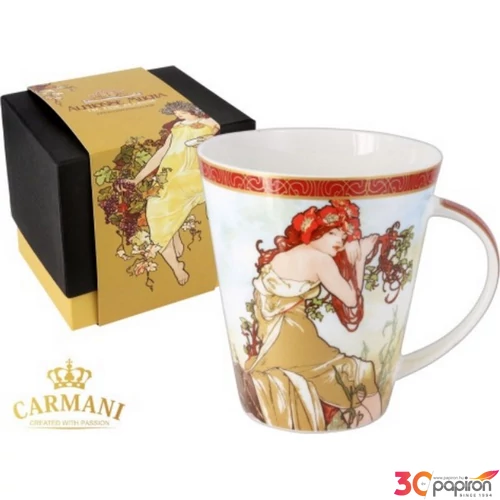 Bögre porcelán 450ml Mucha: Nyár 